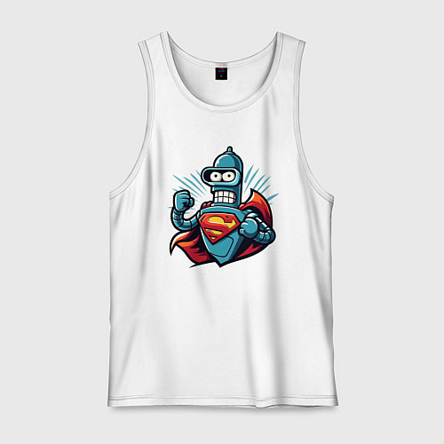 Мужская майка Super Bender - ai art meme fantasy / Белый – фото 1