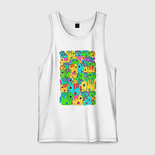 Мужская майка Яркие тропические рыбки / Белый – фото 1