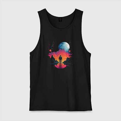 Мужская майка Walk in space / Черный – фото 1