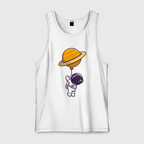 Мужская майка Шарик сатурна / Белый – фото 1