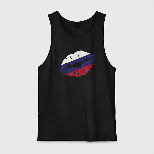 Мужская майка Russian kiss / Черный – фото 1