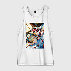 Мужская майка Девушка окруженная клубникой