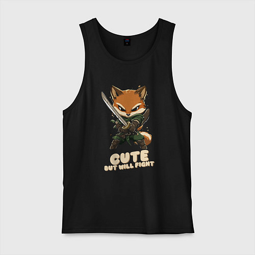 Мужская майка Милый но готов драться / Черный – фото 1