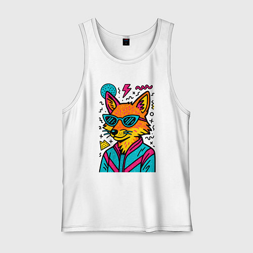 Мужская майка Лиса поп арт / Белый – фото 1