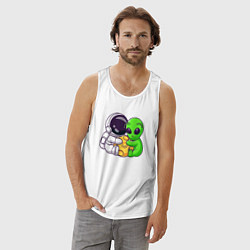 Майка мужская хлопок Наша луна, цвет: белый — фото 2