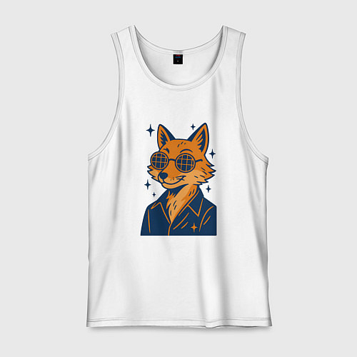 Мужская майка Лиса в очках / Белый – фото 1