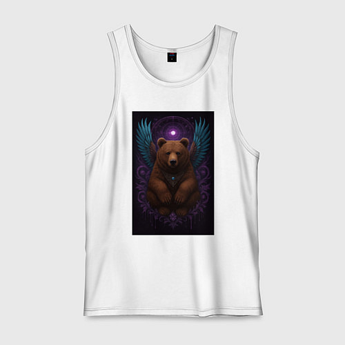 Мужская майка Духовный медведь / Белый – фото 1
