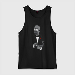 Майка мужская хлопок Homer godfather, цвет: черный