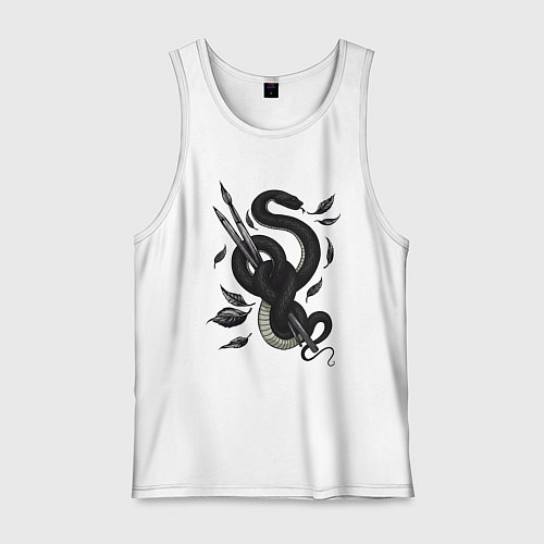 Мужская майка Змея и кисти художественные / Белый – фото 1