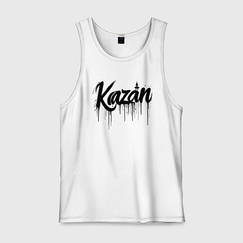 Мужская майка Казань черной краской / Белый – фото 1