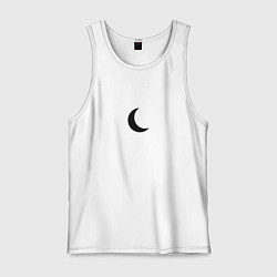 Майка мужская хлопок Чёрная луна, цвет: белый