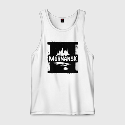 Мужская майка Мурманск в стрит-арт стиле / Белый – фото 1