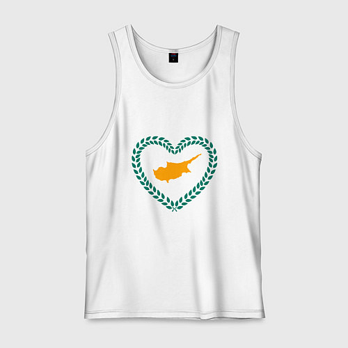 Мужская майка Кипр в сердце / Белый – фото 1