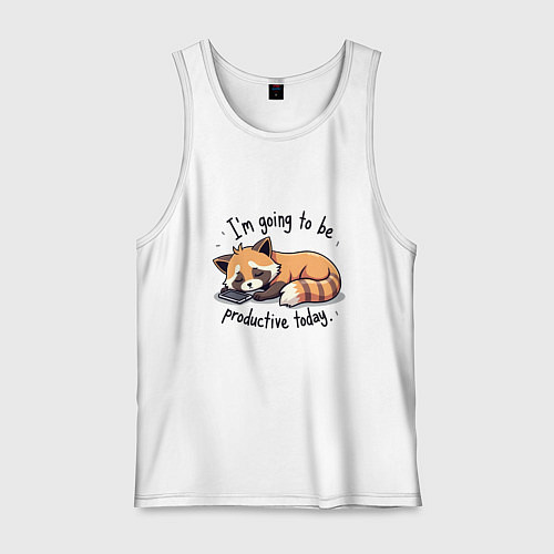 Мужская майка Очень ленивый нот / Белый – фото 1