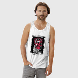 Майка мужская хлопок Красный огненный конь, цвет: белый — фото 2