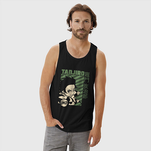 Мужская майка Тандзиро Камадо клинок / Черный – фото 3