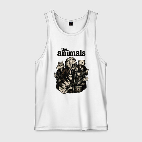 Мужская майка The animals группа из зверей / Белый – фото 1