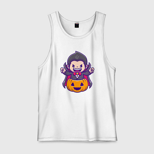 Мужская майка Дракула в тыкве / Белый – фото 1