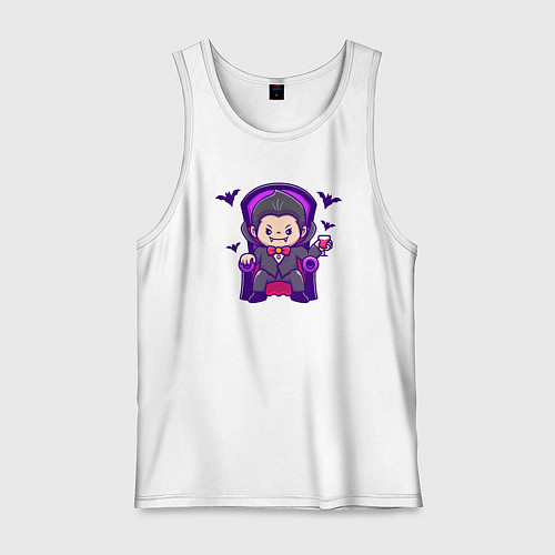 Мужская майка Дракула на троне / Белый – фото 1