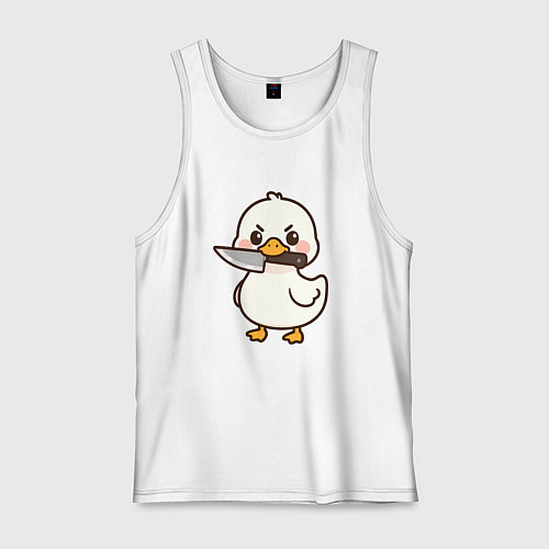 Мужская майка Утенок с ножом / Белый – фото 1