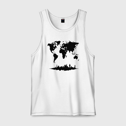 Мужская майка Мир в тени города / Белый – фото 1
