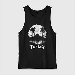 Майка мужская хлопок Лунный силуэт Турции, цвет: черный