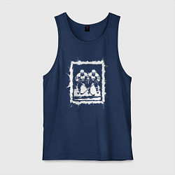 Майка мужская хлопок Дуэль на льду, цвет: тёмно-синий