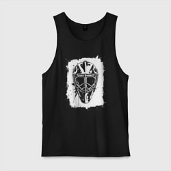 Майка мужская хлопок Вратарская маска в белом квадрате, цвет: черный