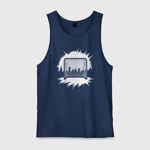 Мужская майка Уличная хоккейная рамка / Тёмно-синий – фото 1