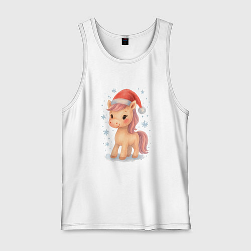 Мужская майка Маленькая милая лошадка / Белый – фото 1