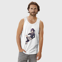 Майка мужская хлопок Данганронпа V3 - Кокичи Ома - Цветной, цвет: белый — фото 2