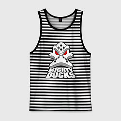 Майка мужская хлопок HC Anaheim Ducks, цвет: черная тельняшка