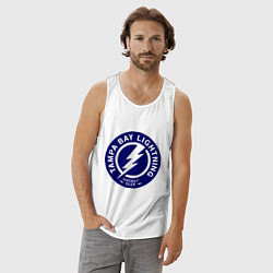 Майка мужская хлопок HC Tampa Bay Lightning, цвет: белый — фото 2
