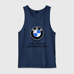 Майка мужская хлопок BMW Driving Machine, цвет: тёмно-синий