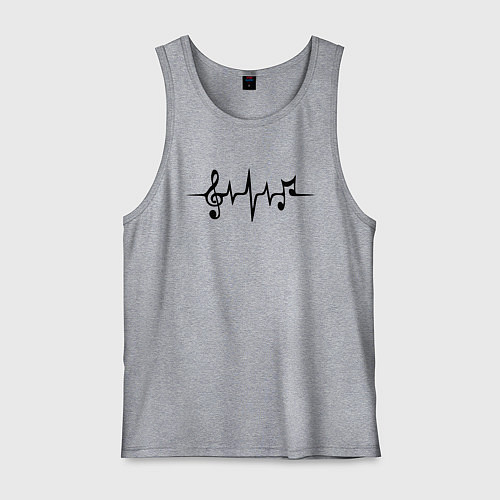 Мужская майка Heartbeat Music / Меланж – фото 1