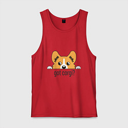 Майка мужская хлопок Got Corgi, цвет: красный