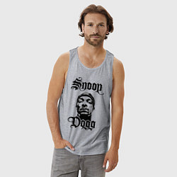 Майка мужская хлопок Snoop Dogg Face, цвет: меланж — фото 2
