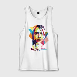 Майка мужская хлопок Kurt Cobain: Colors, цвет: белый
