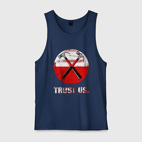 Мужская майка Pink Floyd: Trust us / Тёмно-синий – фото 1