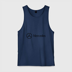 Майка мужская хлопок Mercedes Logo, цвет: тёмно-синий