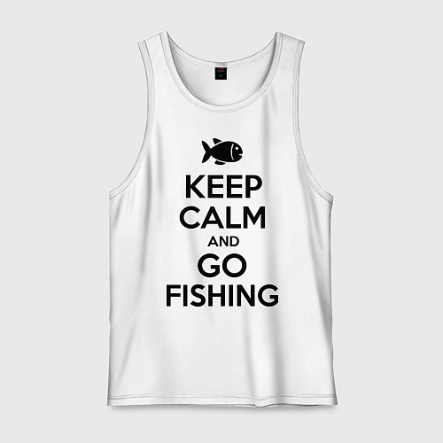 Мужская майка Keep Calm & Go fishing / Белый – фото 1