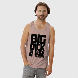 Майка мужская хлопок BIG DICK IS BACK IN TOWN, цвет: пыльно-розовый — фото 2