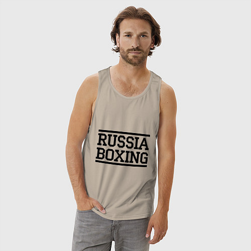 Мужская майка Russia boxing / Миндальный – фото 3