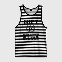 Майка мужская хлопок MIPT Institute, цвет: черная тельняшка