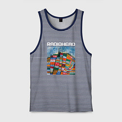 Майка мужская хлопок Radiohead, цвет: синяя тельняшка