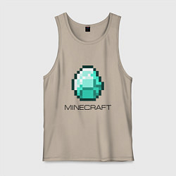 Майка мужская хлопок Minecraft Diamond, цвет: миндальный
