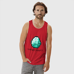 Майка мужская хлопок Minecraft Diamond, цвет: красный — фото 2