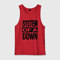Майка мужская хлопок System Of A Down, цвет: красный