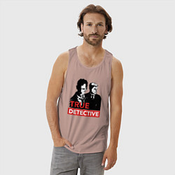 Майка мужская хлопок True Detective, цвет: пыльно-розовый — фото 2