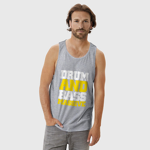 Мужская майка DRUM AND BASS MASSIVE / Меланж – фото 3